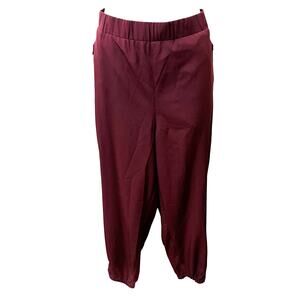 Cato Women's Pants J/M Sportswear Joggers XL Elderberry Zip Pockets burgundy NWT
